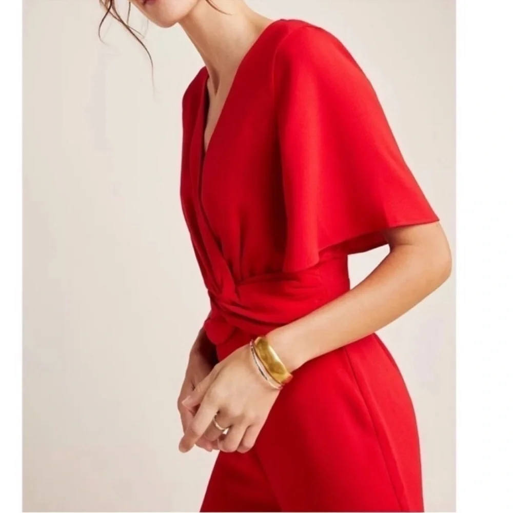 Harlyn Red Front Twist Jumpsuit - Picture 3 of 15